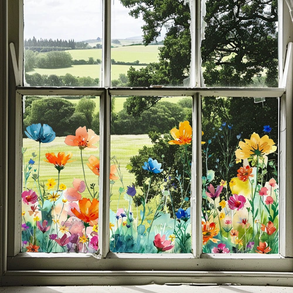1+1 Free | Colorful Flower Stickers for Your Windows