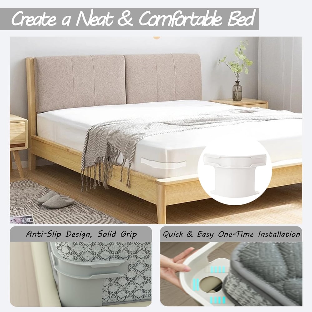 SilverGrip™ – Mattress Sheet Clip Set – secure hold for all mattress sizes