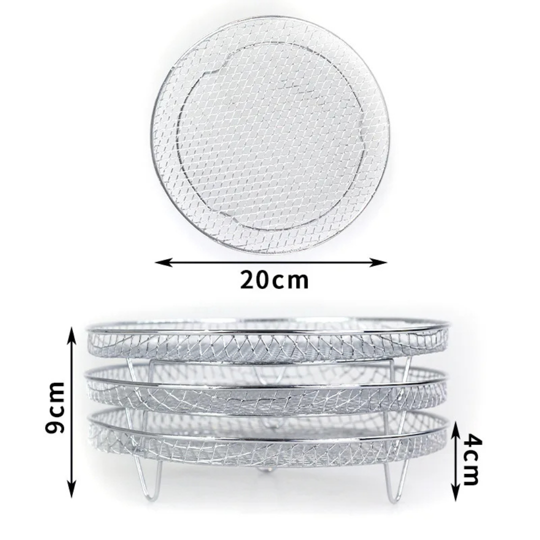 Multi-layered Baskets for Air Fryers with 2 Free Heat-Resistant Tongs