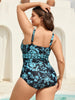 Flora™ | Two-Piece Swimsuit with Floral Pattern and Ruffled Mesh, Sarong