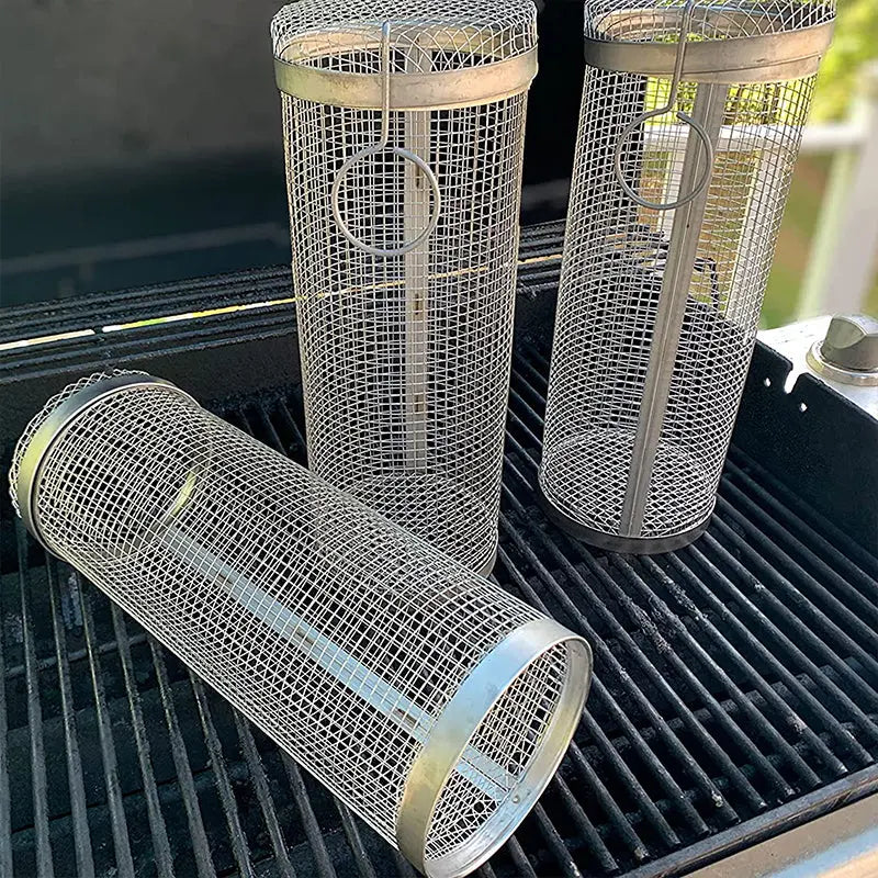 GrillTwist™ | Rotating Grill Basket for Effortless and Even Cooking