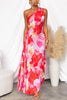 Margovil™ | One-Shoulder Maxi Dress with Pleats and Print
