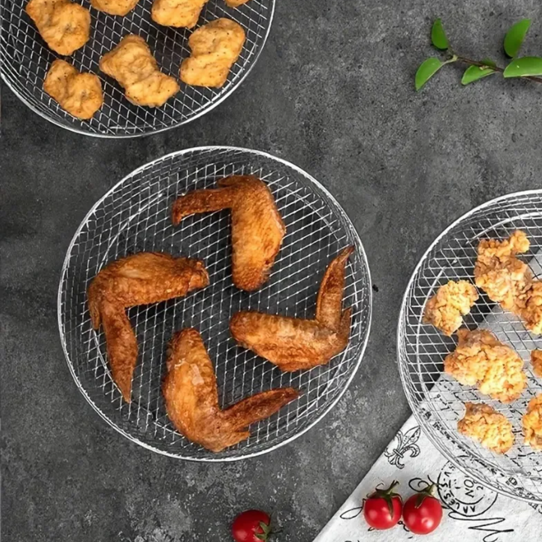 Multi-layered Baskets for Air Fryers with 2 Free Heat-Resistant Tongs
