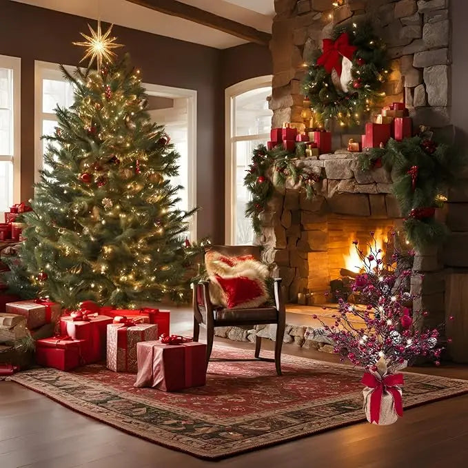 Vintage light tree with cardinals — Brings warm atmosphere to your home
