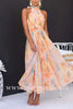 Serena™ | Watercolor Maxi Dress with Open Back