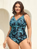 Flora™ | Two-Piece Swimsuit with Floral Pattern and Ruffled Mesh, Sarong