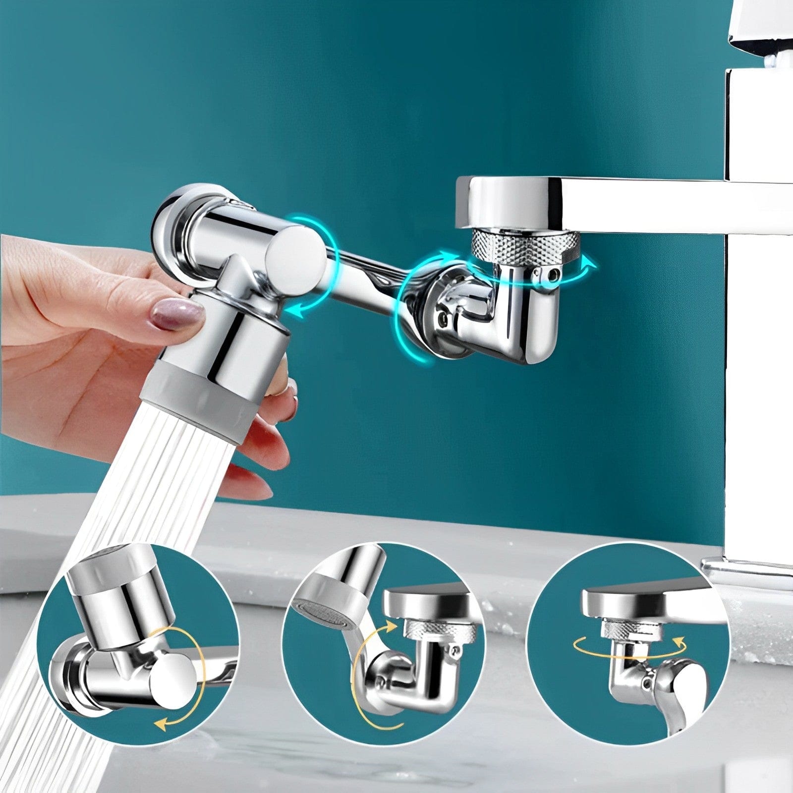 Rotatable Faucet Extension for Easy Cleaning