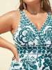 Flora™ | Two-Piece Swimsuit with Floral Pattern and Ruffled Mesh, Sarong