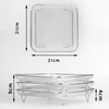 Multi-layered Baskets for Air Fryers with 2 Free Heat-Resistant Tongs