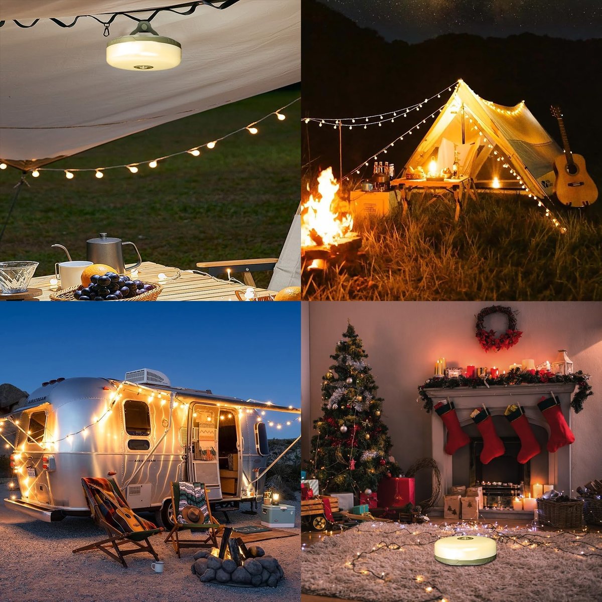 Lumenova® – Your Smart Outdoor Companion | 4-in-1 Camping Light with RGB Light Chain & Power Bank