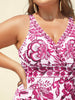 Flora™ | Two-Piece Swimsuit with Floral Pattern and Ruffled Mesh, Sarong