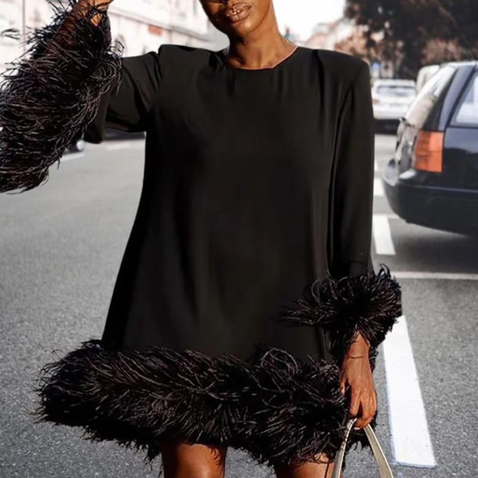 Clover – Stylish Dress with Fur Lining