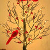 Vintage light tree with cardinals — Brings warm atmosphere to your home