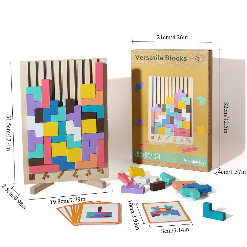Wooden stacking game - promotes logic, concentration, and fine motor skills in children