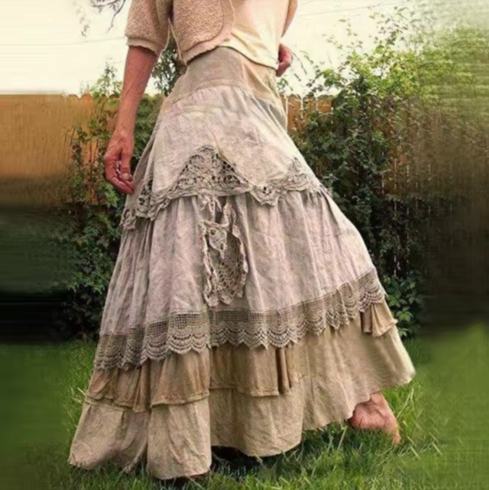 Portia – Long Layered Boho Style Coat