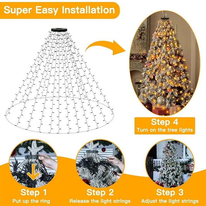 Christmas Tree Waterfall Lights