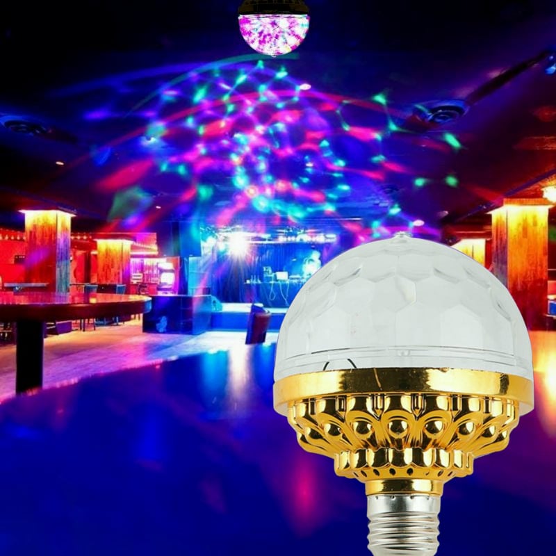 RGB Strobe LED Rotating Light Bulb – Create a party atmosphere with colorful lights!