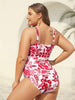 Flora™ | Two-Piece Swimsuit with Floral Pattern and Ruffled Mesh, Sarong