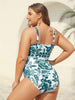 Flora™ | Two-Piece Swimsuit with Floral Pattern and Ruffled Mesh, Sarong