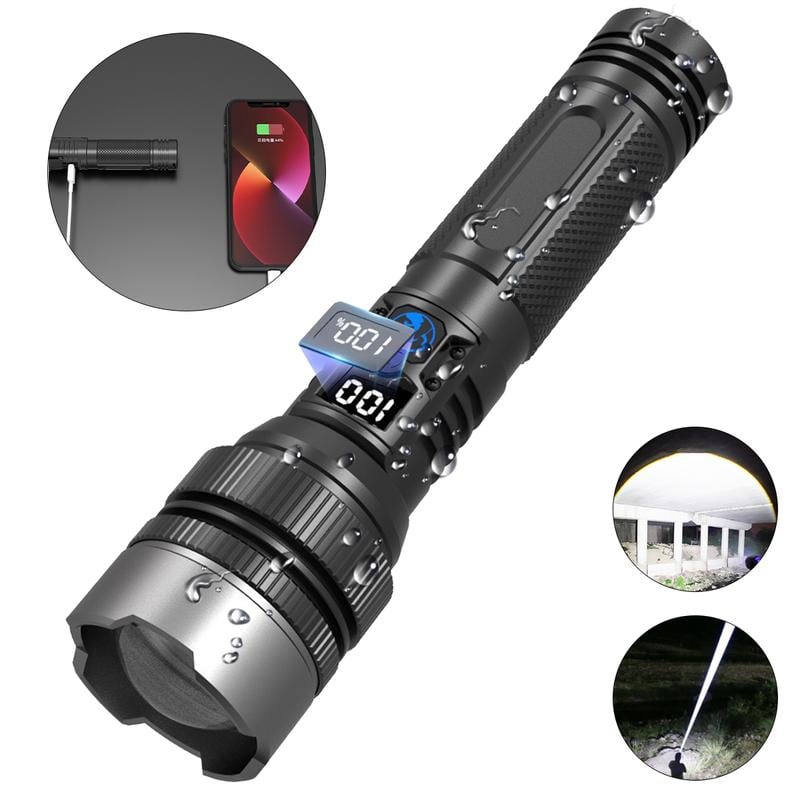 Survival LED Flashlight 2025 – As bright as a lightsaber with power bank function