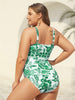 Flora™ | Two-Piece Swimsuit with Floral Pattern and Ruffled Mesh, Sarong