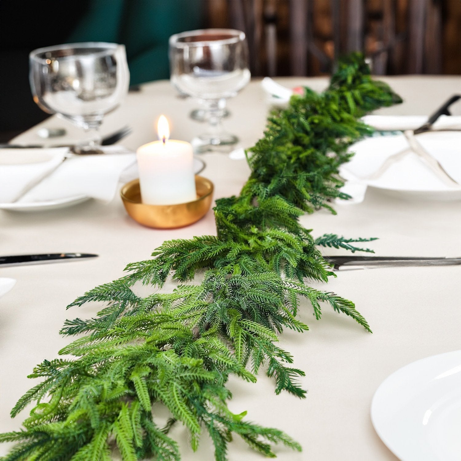 Natural Christmas Greenery Norfolk Pine Branch