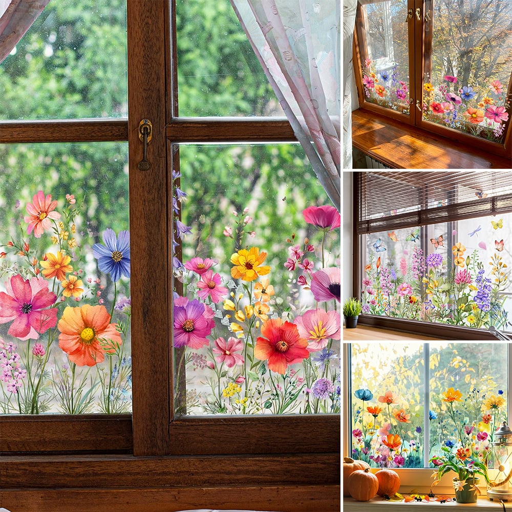 1+1 Free | Colorful Flower Stickers for Your Windows