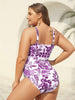 Flora™ | Two-Piece Swimsuit with Floral Pattern and Ruffled Mesh, Sarong