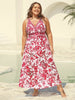 Flora™ | Two-Piece Swimsuit with Floral Pattern and Ruffled Mesh, Sarong