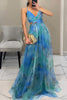 Giselle™ – Floral Maxi Dress with Cut-Out Waist and Tulle Skirt