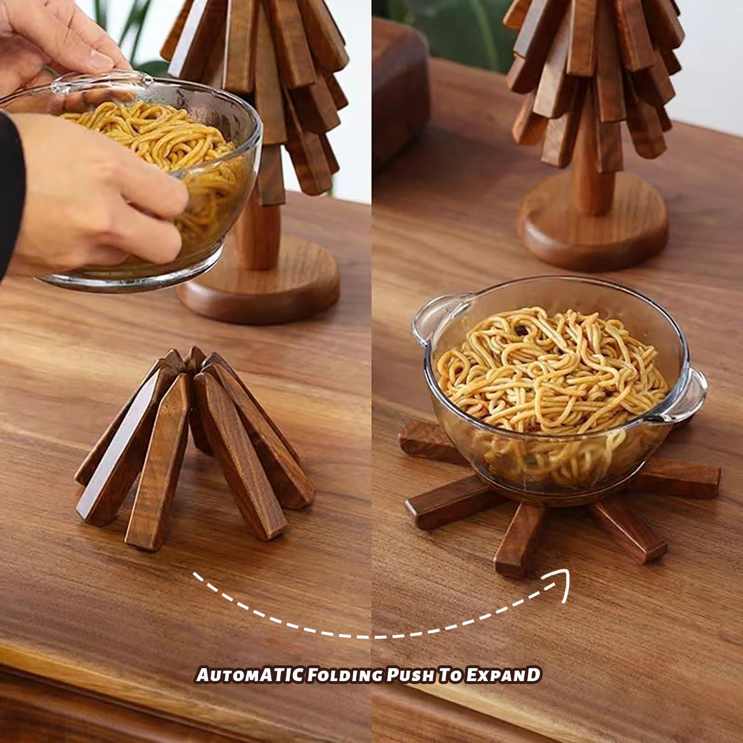 WalnutGrip™ | 3-piece Magnetic Coaster Set Made of Black Walnut Wood for Hot Cookware