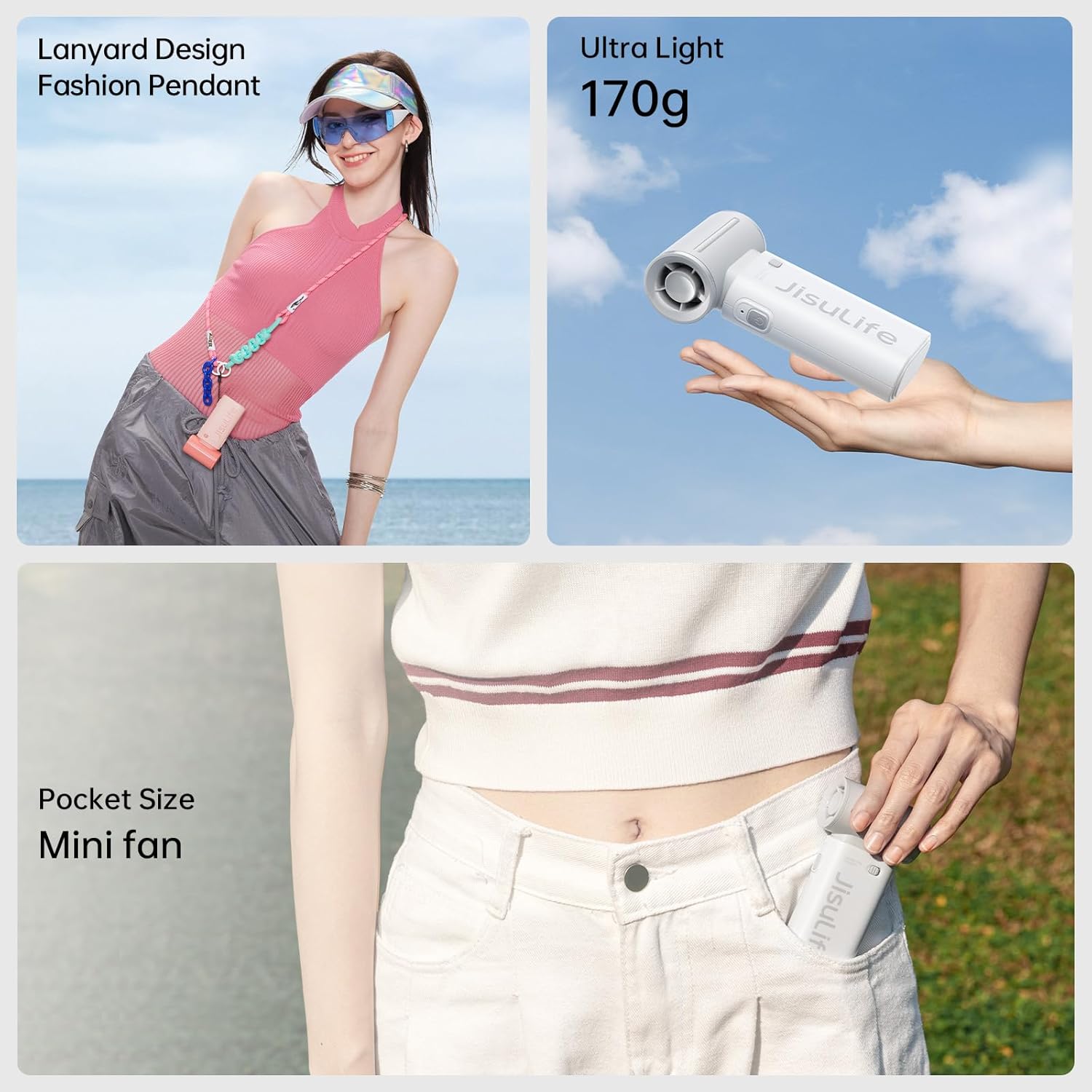 JISULIFE TurboBlitz™ | Handheld Fan – Compact, Powerful & 18h Battery Life