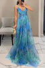 Giselle™ – Floral Maxi Dress with Cut-Out Waist and Tulle Skirt