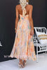 Serena™ | Watercolor Maxi Dress with Open Back