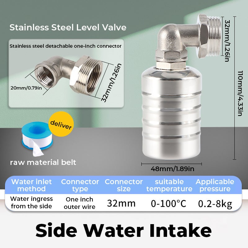 HydroLevel® – Compact Stainless Steel Valve with Precision – Automatic Water Level Control