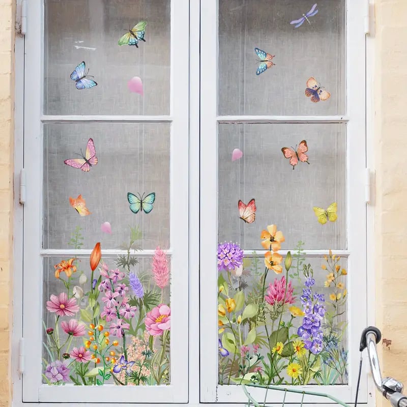 1+1 Free | Colorful Flower Stickers for Your Windows