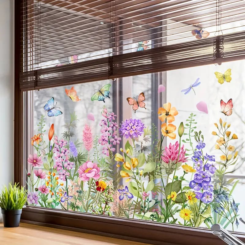 1+1 Free | Colorful Flower Stickers for Your Windows