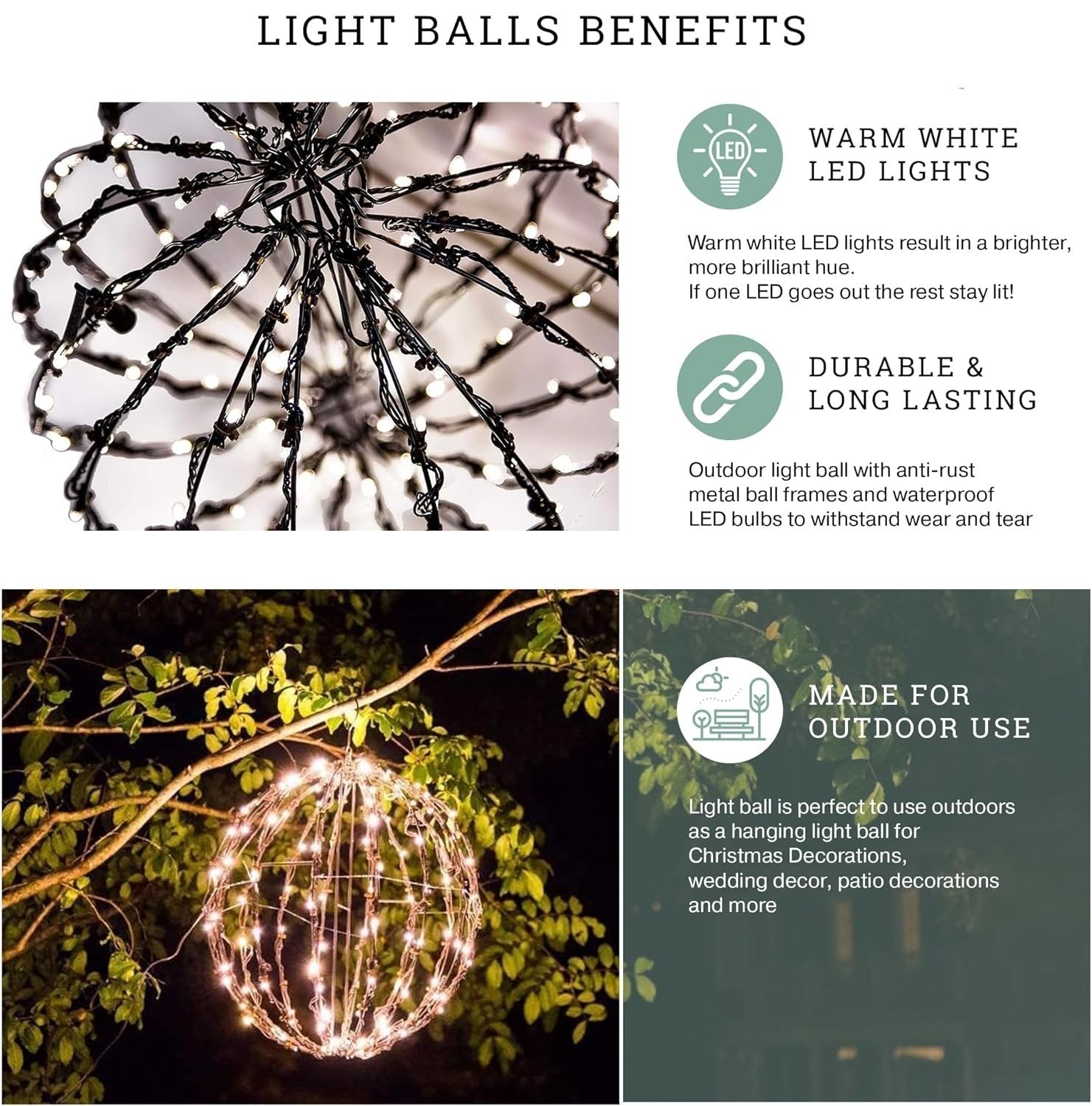 Durable Waterproof Long-lasting Lightweight Bright Light Ball