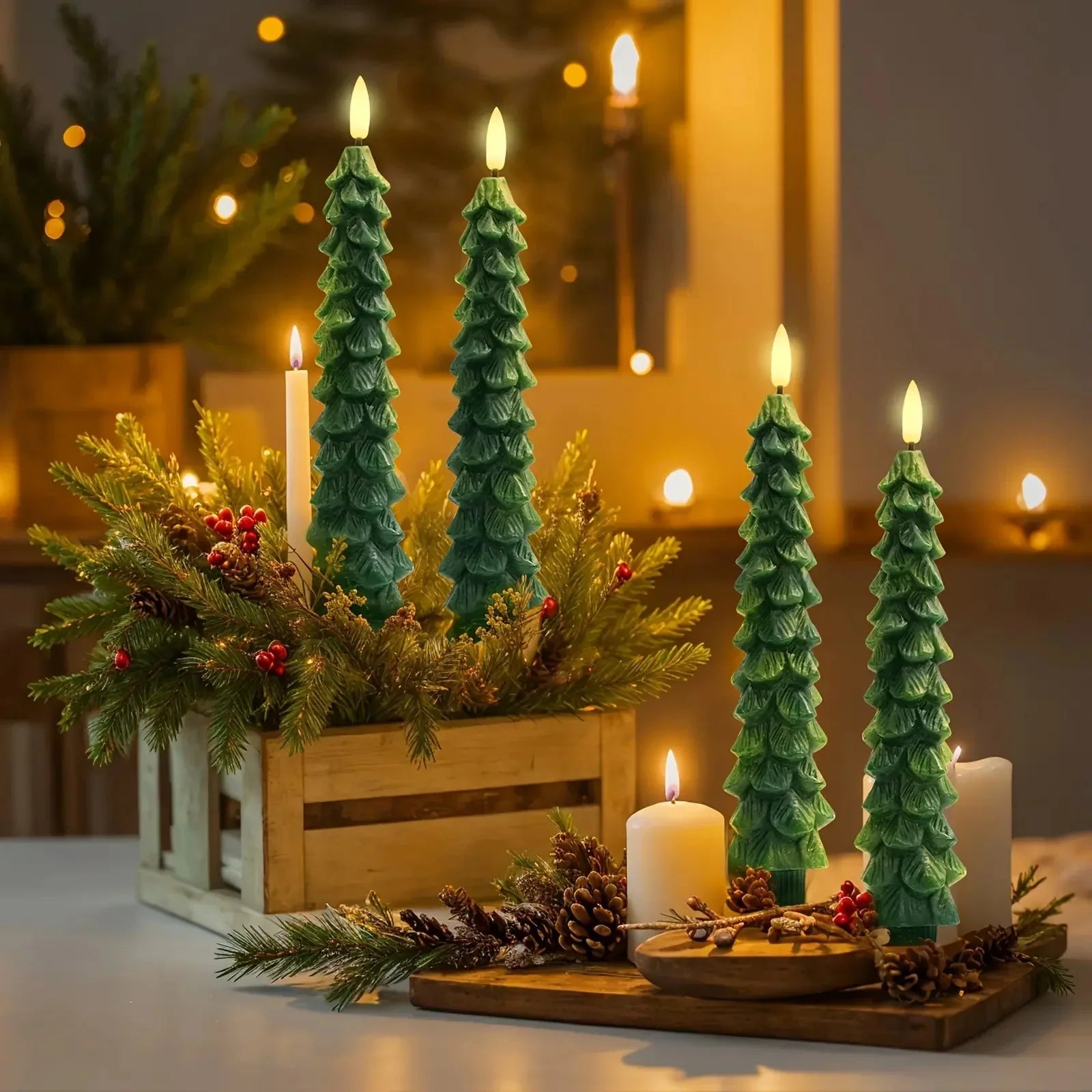 LED Christmas Tree Candles — Cozy & Child-Safe Holiday Glow