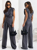 Maria™ | Women's Set with Pleats and Round Neckline