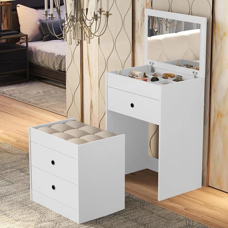 Smart Makeup Table with 3 Drawers + Free Stool
