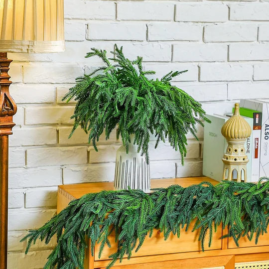 Natural Christmas Greenery Norfolk Pine Branch