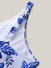 Flora™ | Two-Piece Swimsuit with Floral Pattern and Ruffled Mesh, Sarong