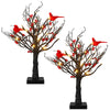 Christmas Lighted Mini LED Tree With Red Berries