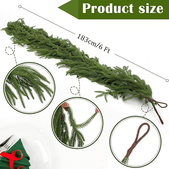 Natural Christmas Greenery Norfolk Pine Branch