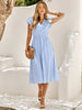 Iskaris – Elegant Cotton Dress with Flouncy Sleeves