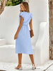 Iskaris – Elegant Cotton Dress with Flouncy Sleeves