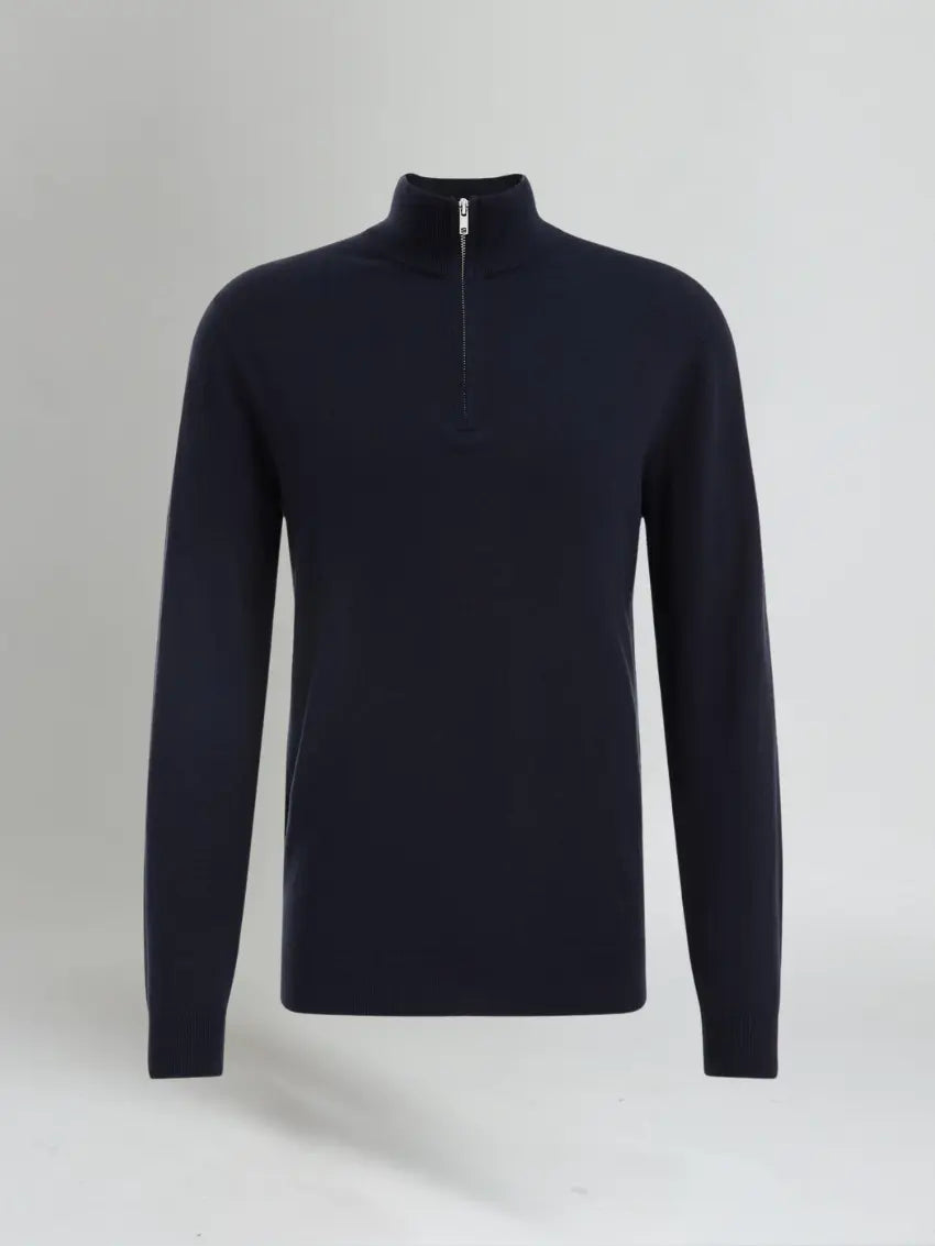 Essential Half-Zip Pullover - Navy Blue