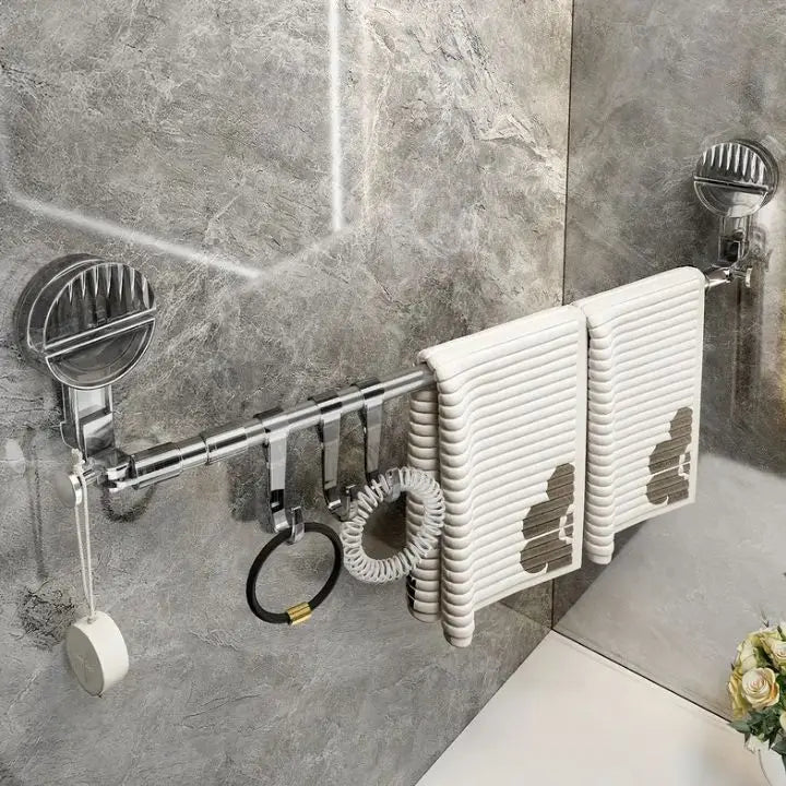 EasyTowel™ | Space-Saving Towel Rack with Suction Cups – No Drilling, Easy Mounting