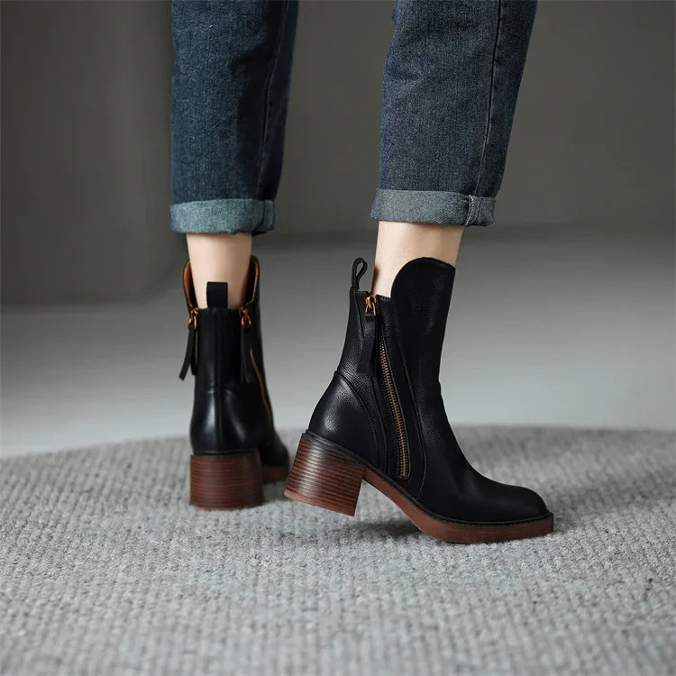 Dionne™ | Leather Ankle Boots